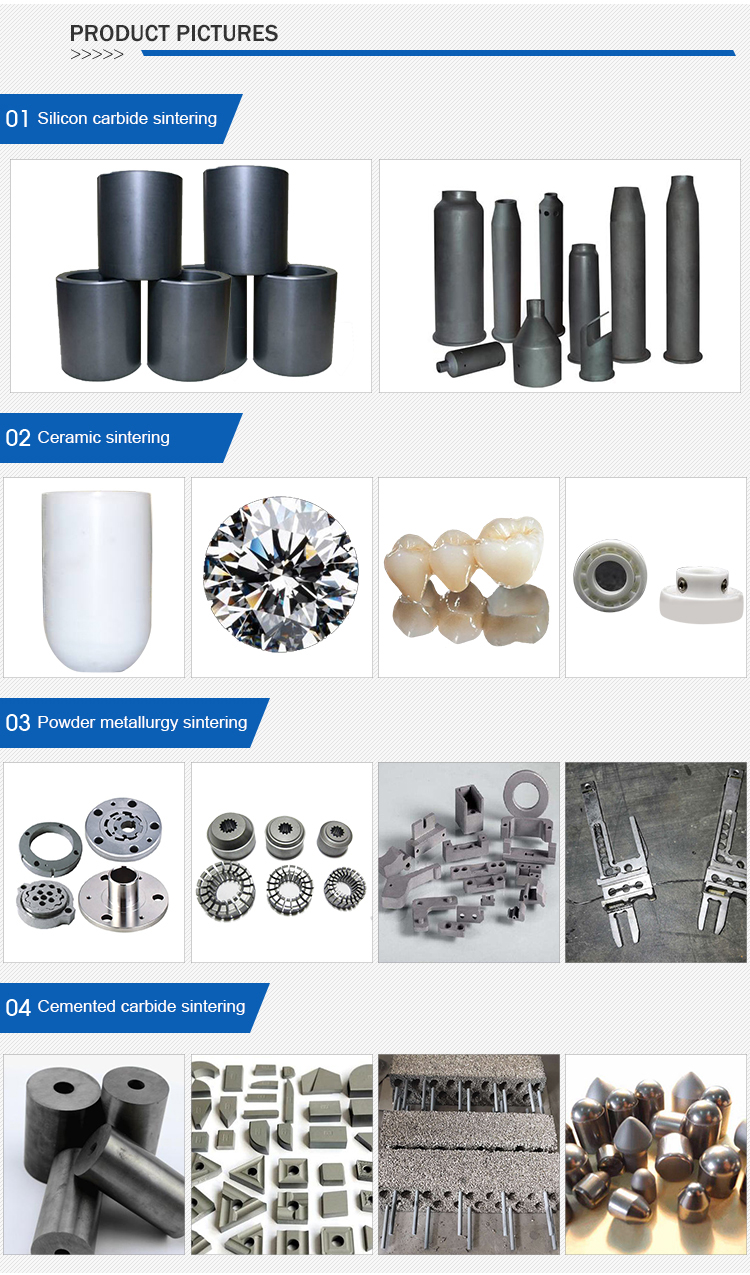 ceramic diamonds and MIM products sintered by vacuum sintering<br />
furnace 